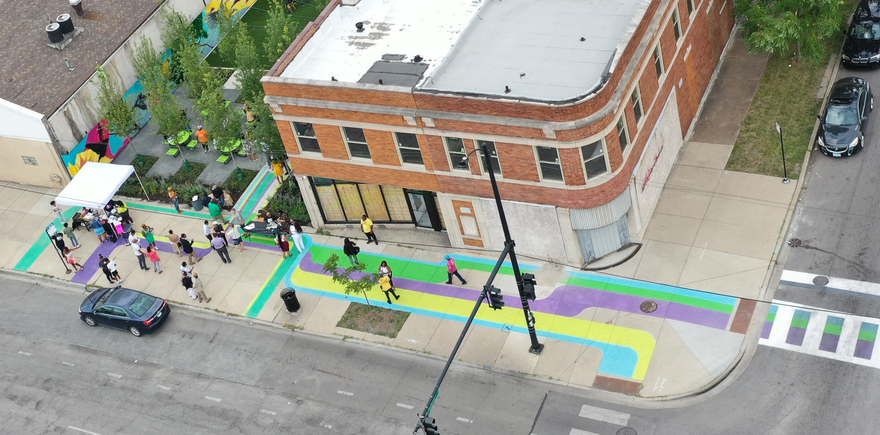 painted sidewalk